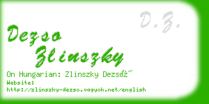 dezso zlinszky business card